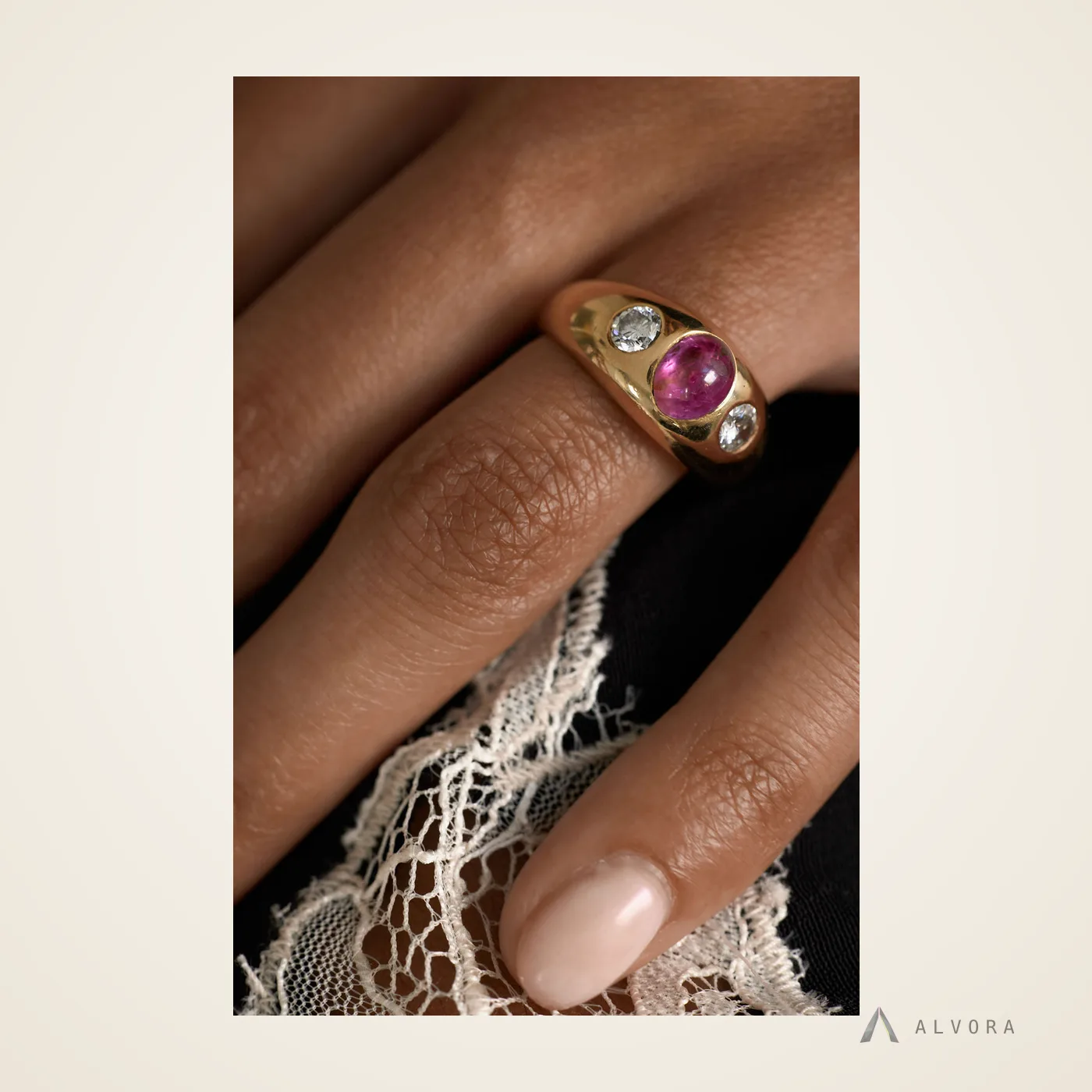 Raphaela Ruby Heritage, heritage lab-grown diamond engagement ring