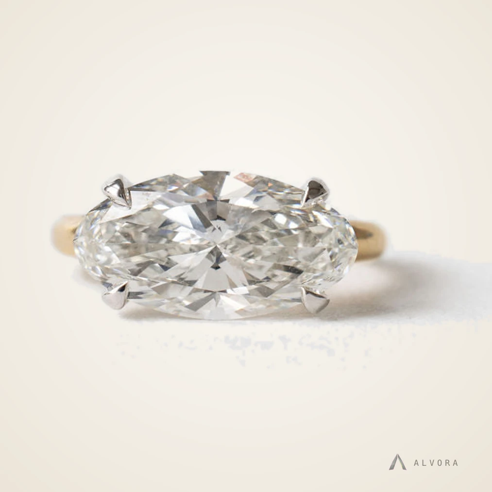 Amabel East-West, east-west lab-grown diamond engagement ring