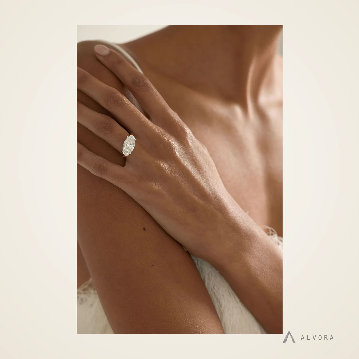Amabel East-West, east-west lab-grown diamond engagement ring