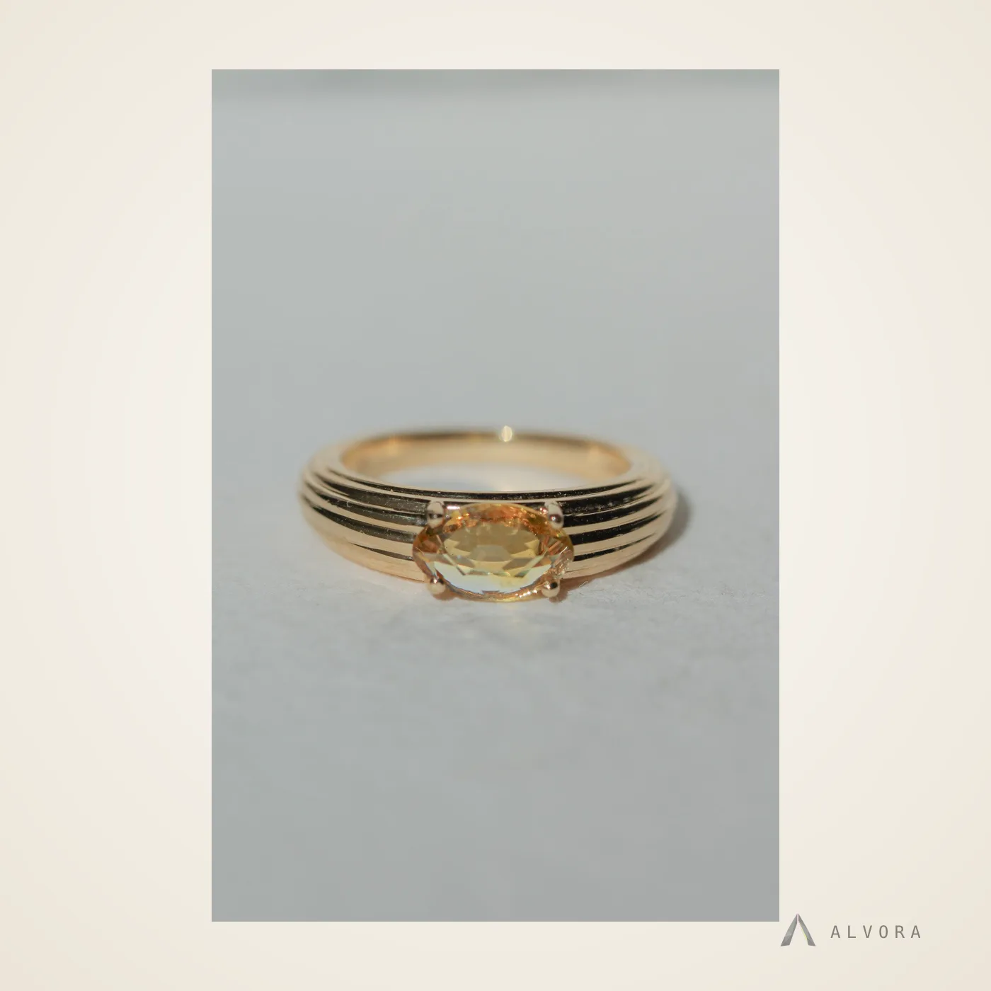 Tessaly Yellow Solitaire, solitaire lab-grown diamond engagement ring